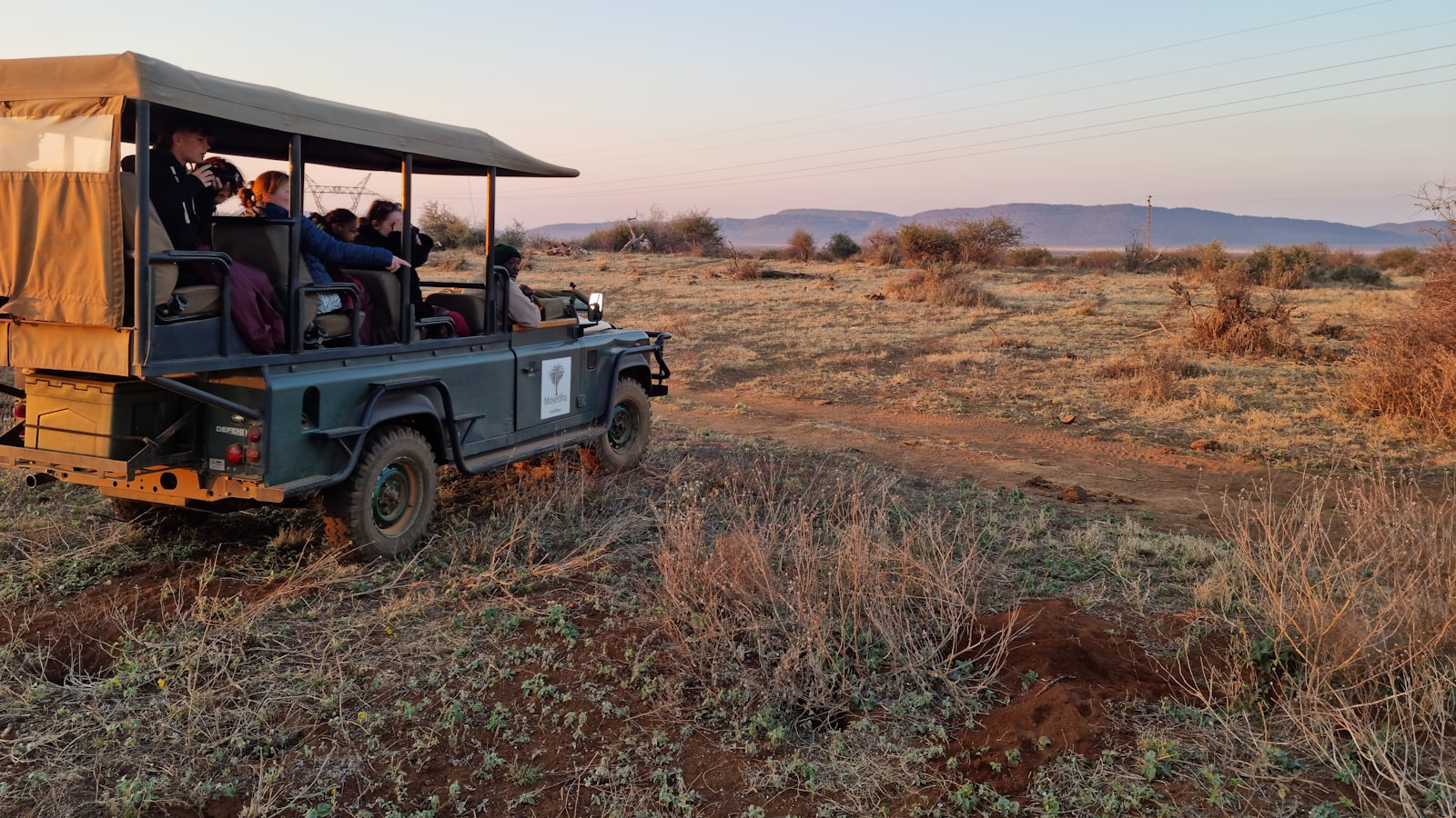 A game drive vehicle on safari in Kruger